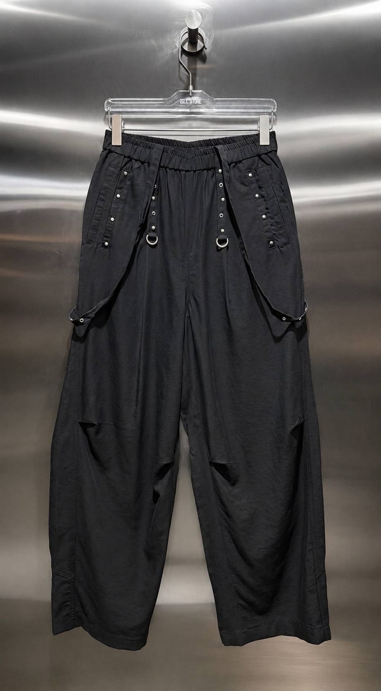 Charcoal Hardware Balloon Trousers in Charcoal