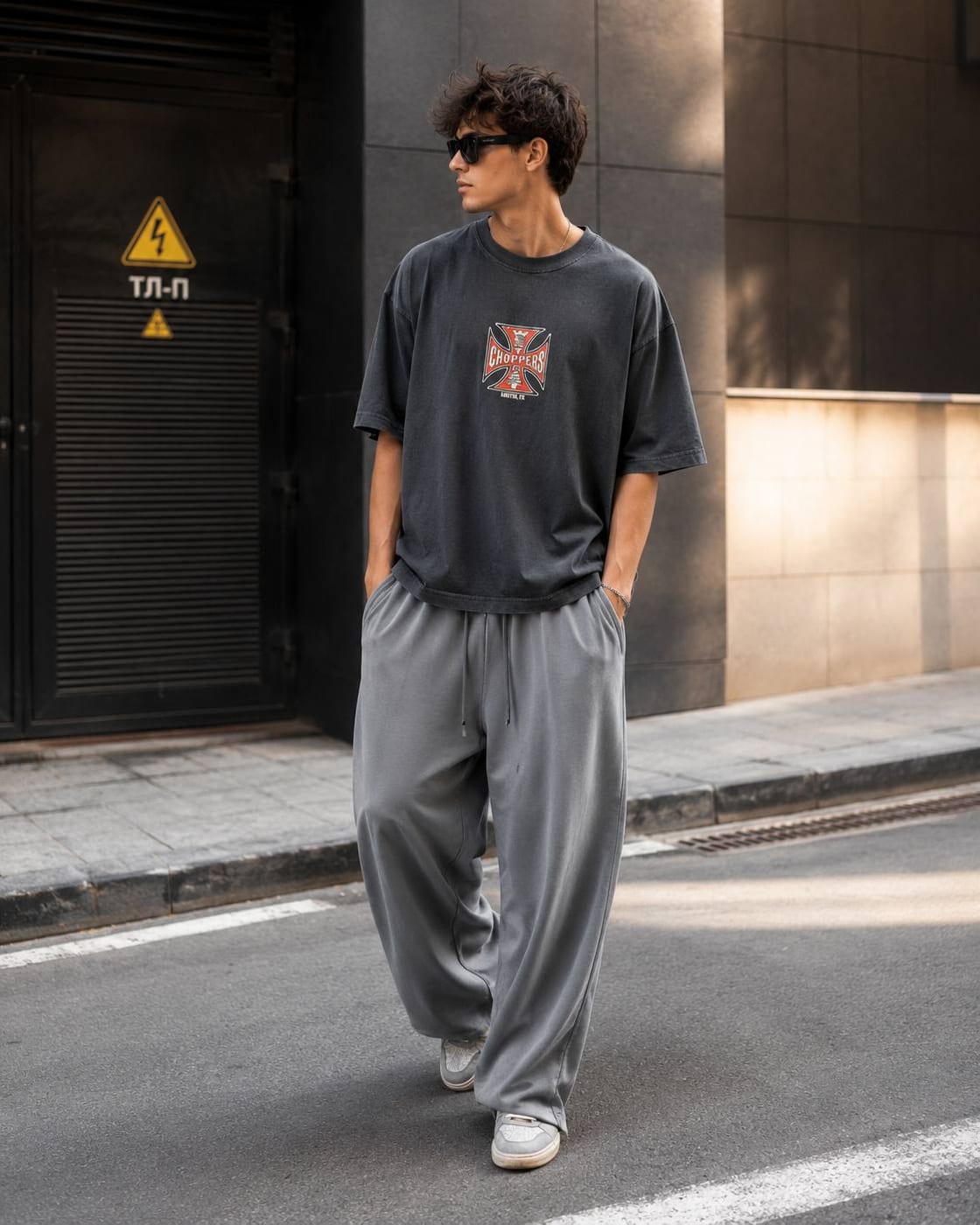 Grey Balloon Trousers in Grey