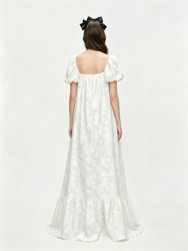 Ivory Lace Maxi Dress in Ivory