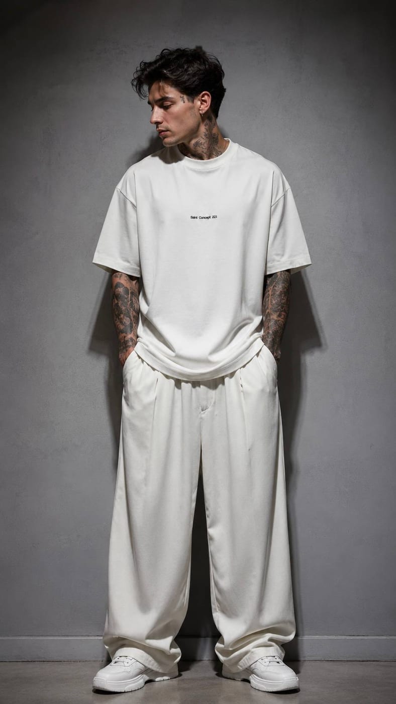Oversized Balloon Trousers in Ivory