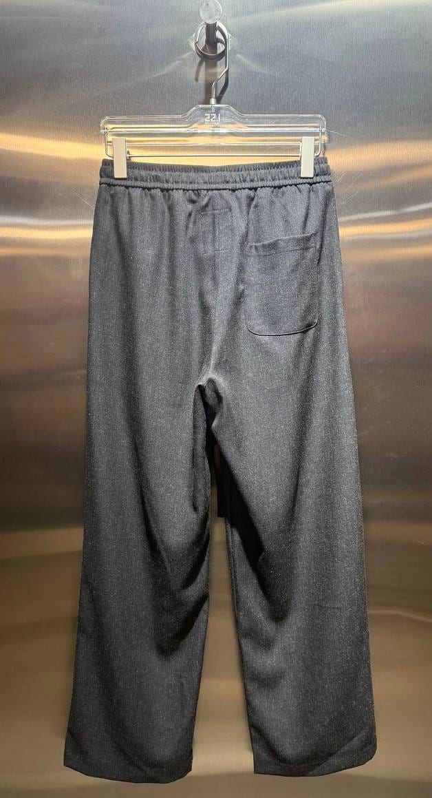 Steel Grey Wide-Leg Trousers in Steel Grey