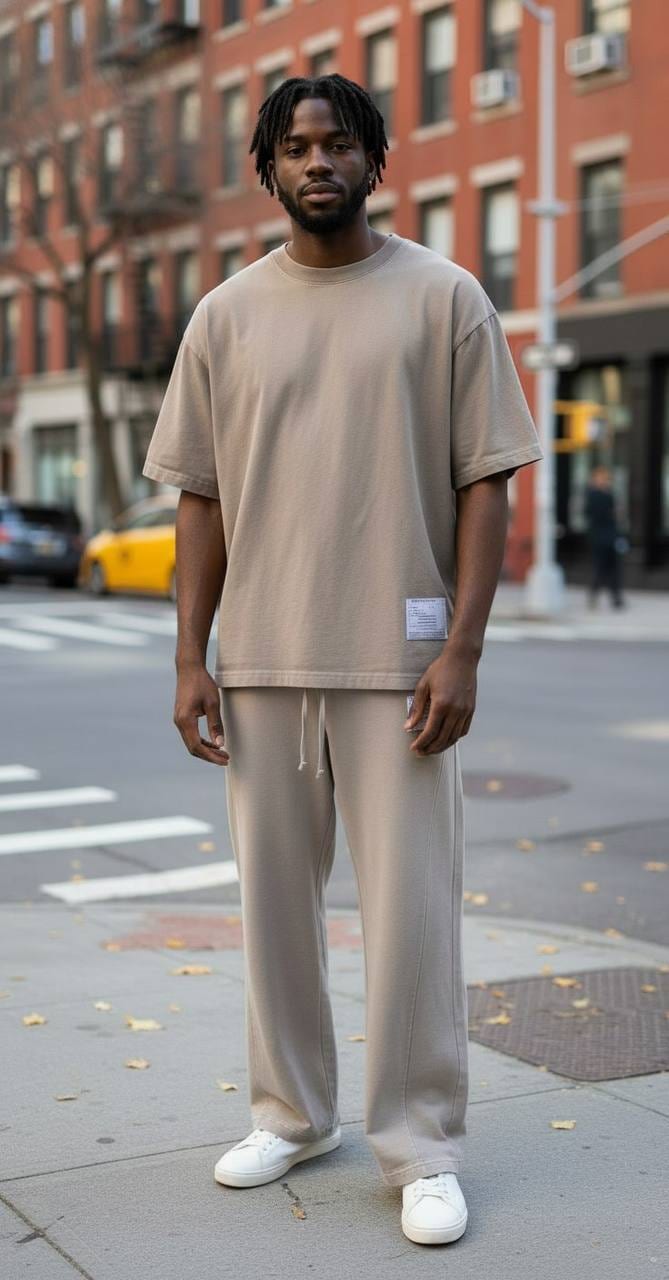 Taupe Relaxed Trousers in Taupe