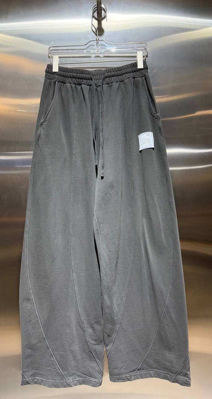 Washed Grey Wide-Leg Trousers in Washed Grey